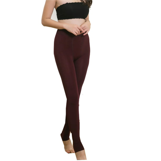 Womens Slim Fit Stretchy Thermal Leggings Fleece Lined Elastic High Waist Thick